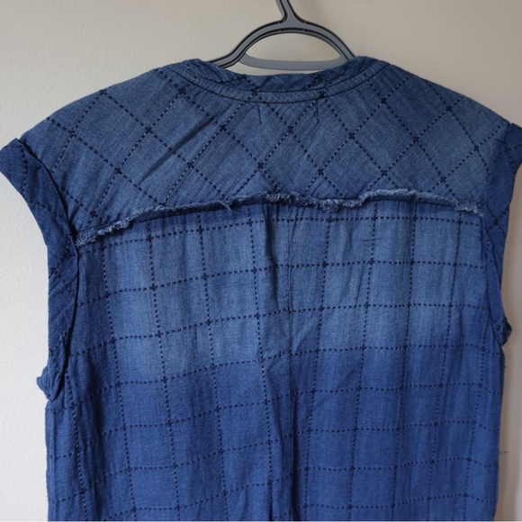 Cloth & Stone Indigo Checkered Blouse Soft fabric - Picture 5 of 5